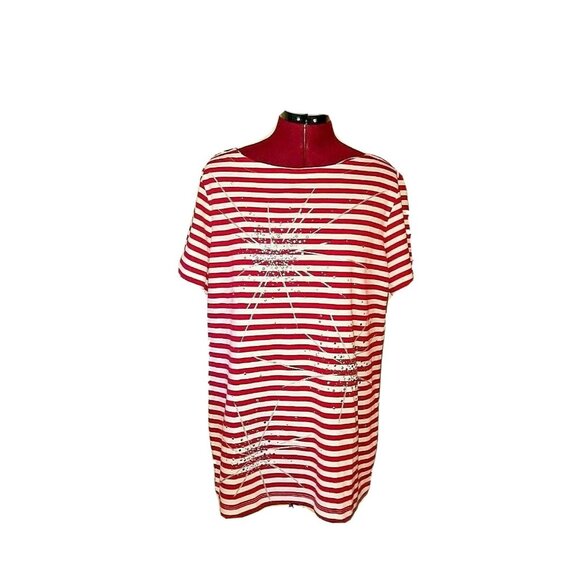 Karen Scott Top Multicolor Women Size 0X Fireworks Knit - Picture 1 of 6